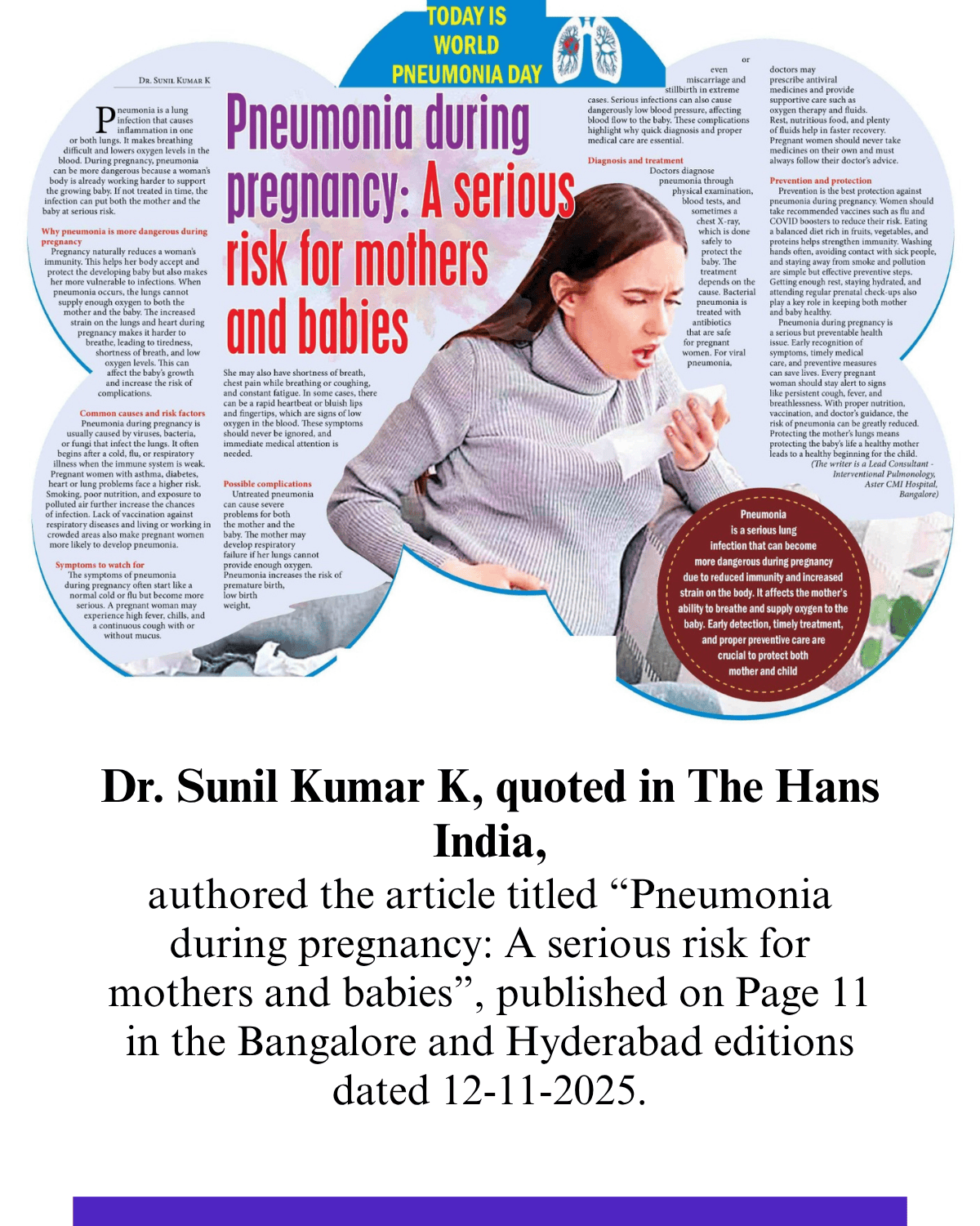 Pneumonia in Pregnancy: Expert Insights from Dr. Sunil Kumar K